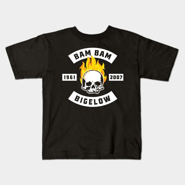 Bam Bam Flaming Skull Kids T-Shirt by Mark Out Market